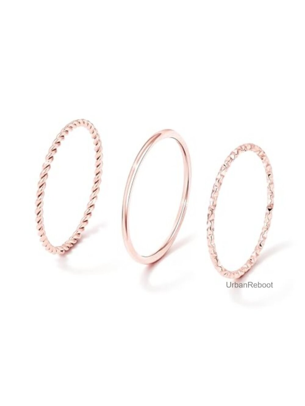 14K Gold Plated Stackable Thin Ring Set, Non Tarnish Hypoallergenic
